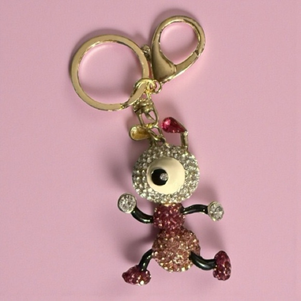Sparkling Pink Alien Keychain/Bag Charm